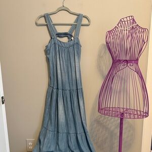 Elan Light Blue Denim Maxi Dress NWTs